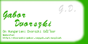 gabor dvorszki business card